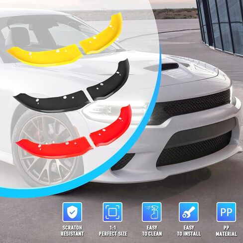 Front Bumper Lip Splitter Protector Cover Compatible with 2015-2021 Dodge Charger Hellcat SRT 392 / Scat Pack/RT Scat Pack/GT/RT, Black in Saudi Arabia