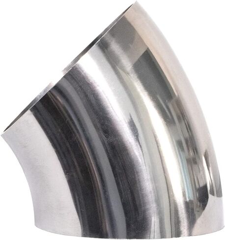 OD 2.5 بوصة 45 درجة كوع عادم من الفولاذ المقاوم للصدأ Pipe-16GA/. أنبوب منحني من الفولاذ المقاوم للصدأ Wall-SS304 مقاس 065 بوصة لمرفق عادم السيارة المعدل، وثني درابزين الدرج، وما إلى ذلك (OD: 2.5 بوصة (1 قطعة)) in Kuwait