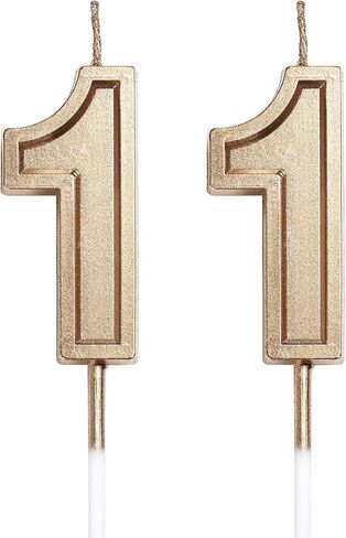 11th Birthday Candles Number 11 Cake Topper Happy Birthday Decoration for Girls Boys Women Men Party Wedding Anniversary Celebration (Rose Gold) in Saudi Arabia