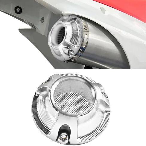 طرف العادم، طرف طاقة من الألومنيوم للدراجة النارية مع استبدال شاشة مانع الشرارة لموديلات Honda CRF50/CRF70/CRF80/CRF100/CRF110 (فضي) in Kuwait