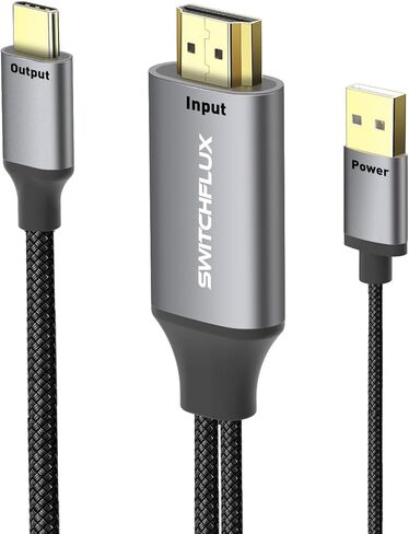 كابل HDMI إلى USB C 4K@60 هرتز، مدخل مصدر HDMI 6FT إلى سلك إخراج USB من النوع C متوافق مع Xreal Air، Nreal Air، PS5، Xbox، شاشة محمولة، منصة Steam Deck in Kuwait