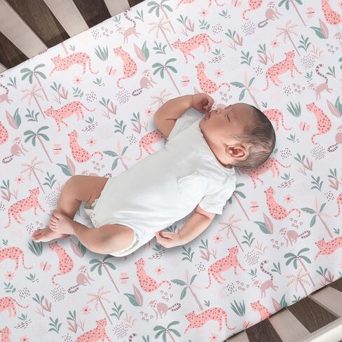 Lambs & Ivy Enchanted Safari Animals 100% Cotton Jungle Baby Fitted Crib Sheet in Saudi Arabia