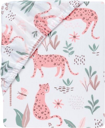 Lambs & Ivy Enchanted Safari Animals 100% Cotton Jungle Baby Fitted Crib Sheet in Saudi Arabia
