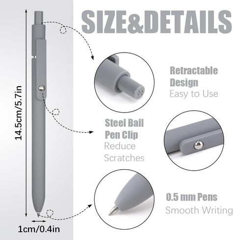 Quick Dry Ink Pens, Gel Pens Fine Point Smooth Writing, Retractable 0.5 mm Black Ink Pens, Rollerball Pens for Note Taking School Office Supplies, Cute Pens for Women Gifts (5Pcs Morandi) in Saudi Arabia