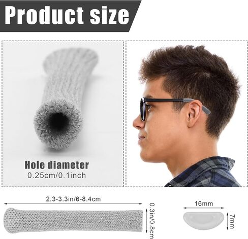 4pcs Eyeglass Ear Pads, Eyeglass Temple Tips Sleeve with Eyeglass Nose Pads Glasses Ear Grip Arm Cushions Retainer in Saudi Arabia