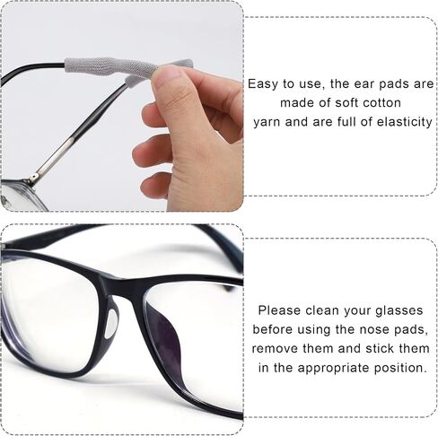 4pcs Eyeglass Ear Pads, Eyeglass Temple Tips Sleeve with Eyeglass Nose Pads Glasses Ear Grip Arm Cushions Retainer in Saudi Arabia