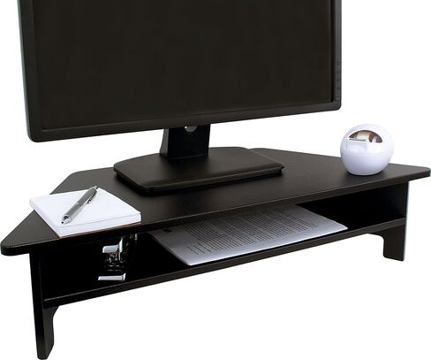 Victor DC050 High Rise Monitor Stand, Raises Monitor to Ergonomic Level, Sturdy Wood Construction, Corner Shelf, Compatible with DC100 & DC200, Black in Saudi Arabia
