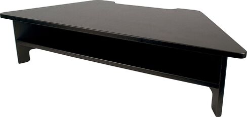 Victor DC050 High Rise Monitor Stand, Raises Monitor to Ergonomic Level, Sturdy Wood Construction, Corner Shelf, Compatible with DC100 & DC200, Black in Saudi Arabia