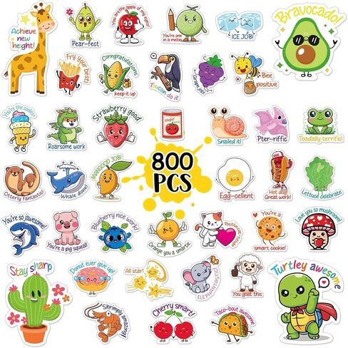 800 قطعة من ملصقات المعلم للطلاب، ملصقات مكافآت تحفيزية للأطفال في الفصول الدراسية، ملصقات مضحكة إيجابية لفصول الأطفال، لوازم المعلم لفصول رياض الأطفال الابتدائية التي يجب اقتناؤها in Kuwait
