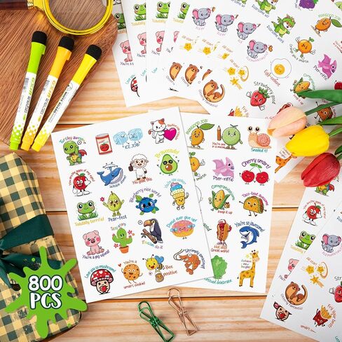 800 قطعة من ملصقات المعلم للطلاب، ملصقات مكافآت تحفيزية للأطفال في الفصول الدراسية، ملصقات مضحكة إيجابية لفصول الأطفال، لوازم المعلم لفصول رياض الأطفال الابتدائية التي يجب اقتناؤها in Kuwait