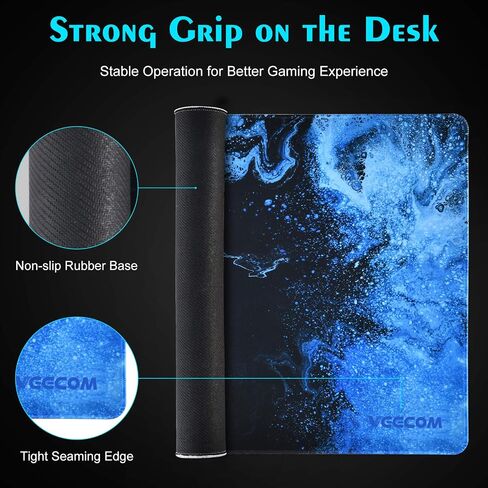 Gaming Mouse Pad, Red Large Mouse Pad 31.5×15.75In, Large Gaming Mouse Pads, Long Big Mouse Pad XL Mouse Mat with Non-Slip Base, Extended Keyboard Mousepad Flame Pattern (Black Red) in Saudi Arabia