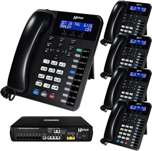 XBLUE X16 Plus Small Business Phone System Bundle with (3) XD10 Digital Phones - Capacity is (6) Outside Line & (16) Digital Phones - Includes Auto Attendant, Voicemail, Caller ID, Paging & Intercom in Saudi Arabia