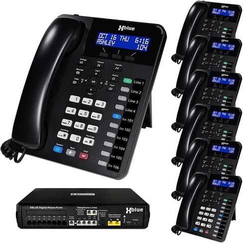 XBLUE X16 Plus Small Business Phone System Bundle with (3) XD10 Digital Phones - Capacity is (6) Outside Line & (16) Digital Phones - Includes Auto Attendant, Voicemail, Caller ID, Paging & Intercom in Saudi Arabia