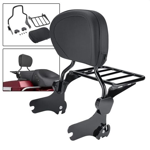 مسند ظهر الركاب سيسي بار مع رف الأمتعة متوافق مع Harley Touring Road Glide Road King 1997-2008 in Kuwait