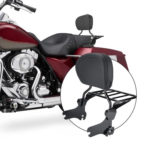 مسند ظهر الركاب سيسي بار مع رف الأمتعة متوافق مع Harley Touring Road Glide Road King 1997-2008 in Kuwait