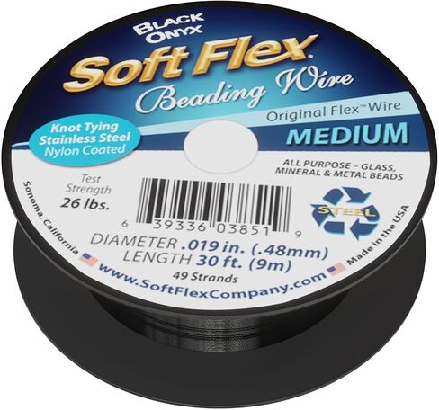 Soft Flex 49 Strand Beading Wire - Medium 0.19 Diameter - 30 Feet Nylon Design Wire in Kuwait