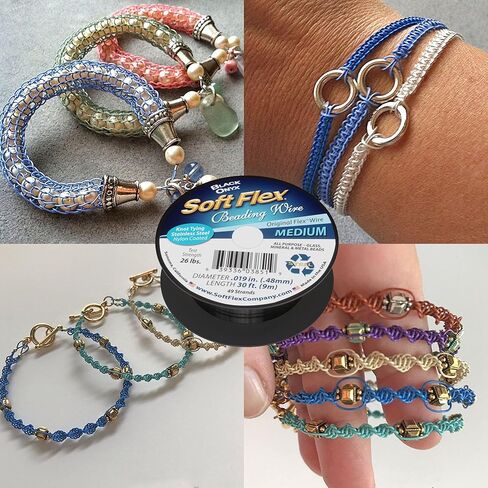 Soft Flex 49 Strand Beading Wire - Medium 0.19 Diameter - 30 Feet Nylon Design Wire in Kuwait