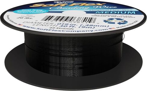 Soft Flex 49 Strand Beading Wire - Medium 0.19 Diameter - 30 Feet Nylon Design Wire in Kuwait
