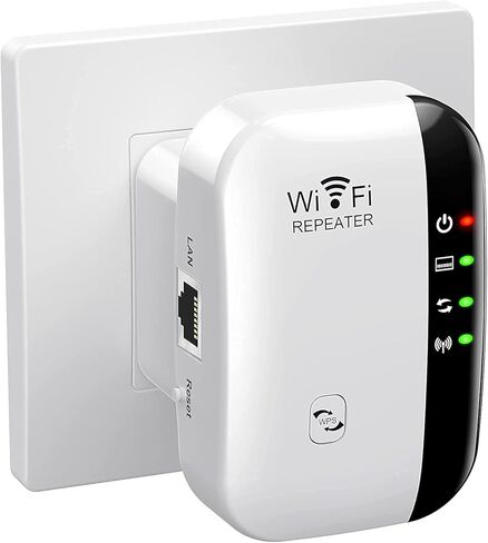WiFi Extender Signal Booster Up to 3000sq.ft and 26 Devices, WiFi Range Extender, Wireless Internet Repeater, Long Range Amplifier with Ethernet Port, 1-Tap Setup, Access Point in Kuwait