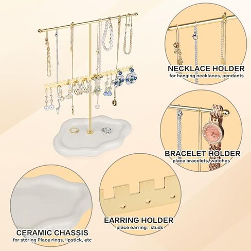 Necklace Holder Ceramic Base, Jewelry Stand Organizer Necklace Organizer, Necklace Organizer Jewelry Holder Display for Necklace, Bracelets, Rings. in Saudi Arabia