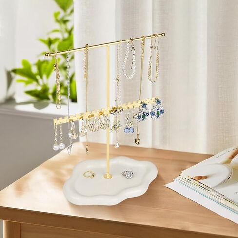 Necklace Holder Ceramic Base, Jewelry Stand Organizer Necklace Organizer, Necklace Organizer Jewelry Holder Display for Necklace, Bracelets, Rings. in Saudi Arabia