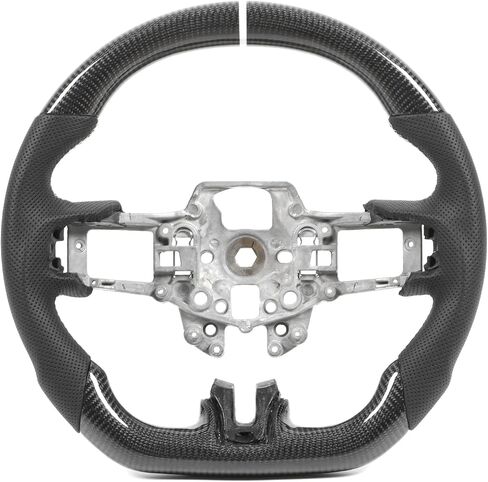 for mustang steering wheel, Acouto Carbon Fiber Steering Wheel Perforated Leather with Stitching Replacement for Ford Mustang V6 for EcoBoost for GT for Shelby GT350 GT350R 2015-2017 in Saudi Arabia