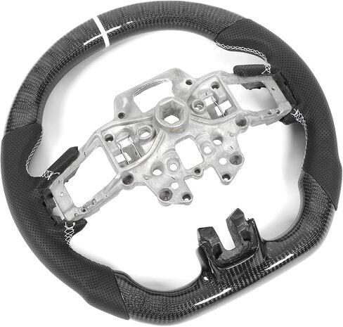 for mustang steering wheel, Acouto Carbon Fiber Steering Wheel Perforated Leather with Stitching Replacement for Ford Mustang V6 for EcoBoost for GT for Shelby GT350 GT350R 2015-2017 in Saudi Arabia