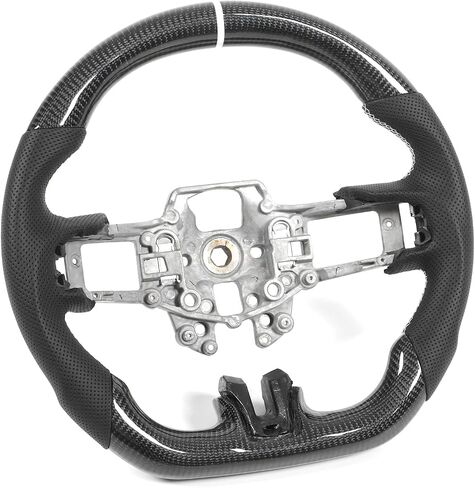 for mustang steering wheel, Acouto Carbon Fiber Steering Wheel Perforated Leather with Stitching Replacement for Ford Mustang V6 for EcoBoost for GT for Shelby GT350 GT350R 2015-2017 in Saudi Arabia