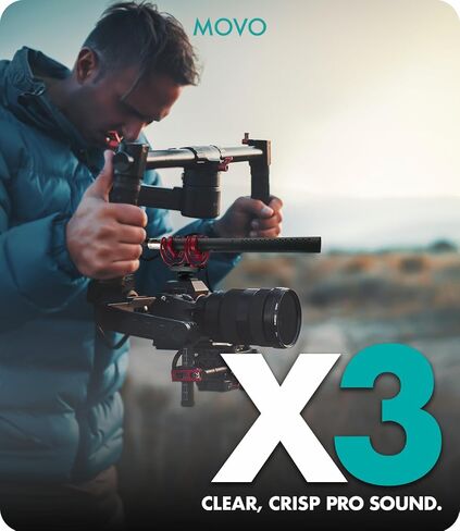 Movo X3 11-inch XLR Shotgun Microphone for Camera - Supercardioid Condenser Shotgun Mic for DSLR, Content Creation, Video, and Filmmaking - Directional Boom Mic with Rycote Shockmount, Grip, and More in Saudi Arabia