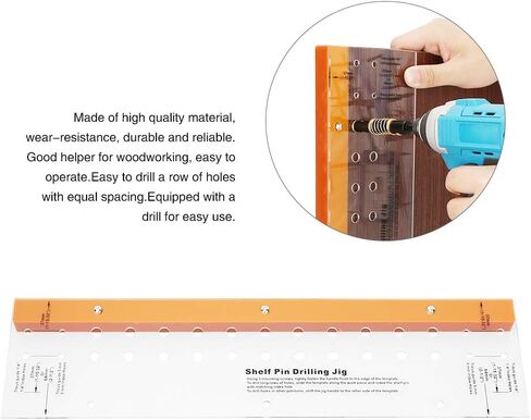 Woodworking Hole Drill Shelf Pin Jig, 5Mm Shelf Pin Jig Shelf Pin Drilling Jig Self Centering Bit Set Positioner Locator Tool in Saudi Arabia