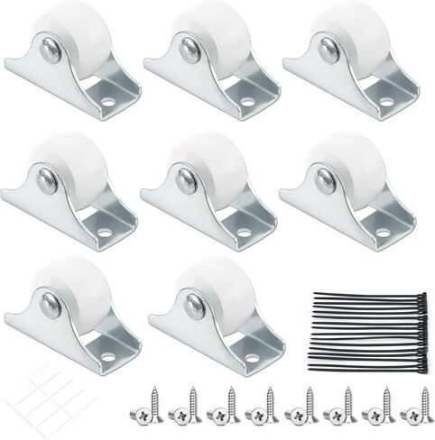 XIKE 8Pcs 1 Inch Black Caster Wheels,Little Rubber Rolling Wheels with Steel Top,Small Caster Wheels for Appliances,Furniture, (Non Swivel) (White) in Saudi Arabia
