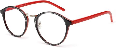 Cyxus Nerd Glasses Round Blue Light Glasses for Women Men Reduce Eye Strain UV Blocking for Computer Screen（8065T01 Black） in Saudi Arabia
