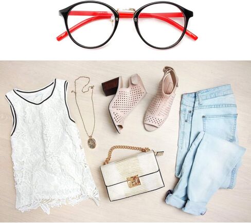Cyxus Nerd Glasses Round Blue Light Glasses for Women Men Reduce Eye Strain UV Blocking for Computer Screen（8065T01 Black） in Saudi Arabia