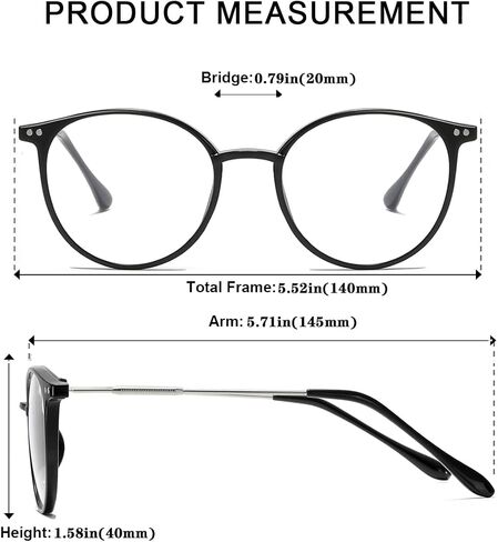 Sleek Round Blue Light Blocking Glasses Computer/Gaming/Screen Glasses for Women or Men in Saudi Arabia