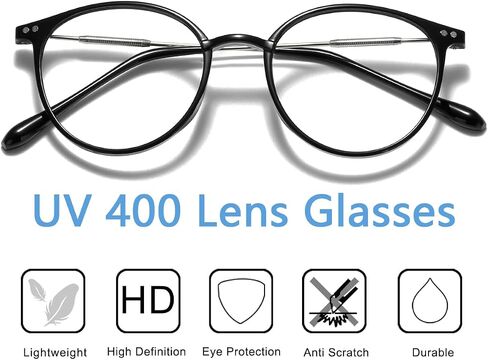 Sleek Round Blue Light Blocking Glasses Computer/Gaming/Screen Glasses for Women or Men in Saudi Arabia