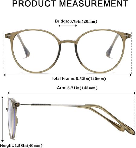 Sleek Round Blue Light Blocking Glasses Computer/Gaming/Screen Glasses for Women or Men in Saudi Arabia