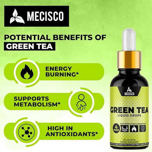 2 أونصة سائلة من مستخلص الشاي الأخضر العضوي - ممزوجة بالحلبة والزنجبيل والكركم - تدعم الصحة العامة وصحة المناعة والقلب للرجال والنساء - نباتي وغير معدل وراثيًا in Kuwait