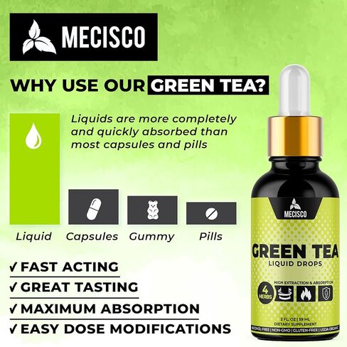 2 أونصة سائلة من مستخلص الشاي الأخضر العضوي - ممزوجة بالحلبة والزنجبيل والكركم - تدعم الصحة العامة وصحة المناعة والقلب للرجال والنساء - نباتي وغير معدل وراثيًا in Kuwait