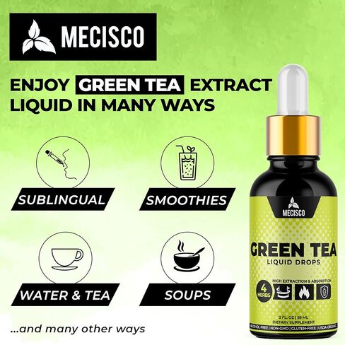 2 أونصة سائلة من مستخلص الشاي الأخضر العضوي - ممزوجة بالحلبة والزنجبيل والكركم - تدعم الصحة العامة وصحة المناعة والقلب للرجال والنساء - نباتي وغير معدل وراثيًا in Kuwait