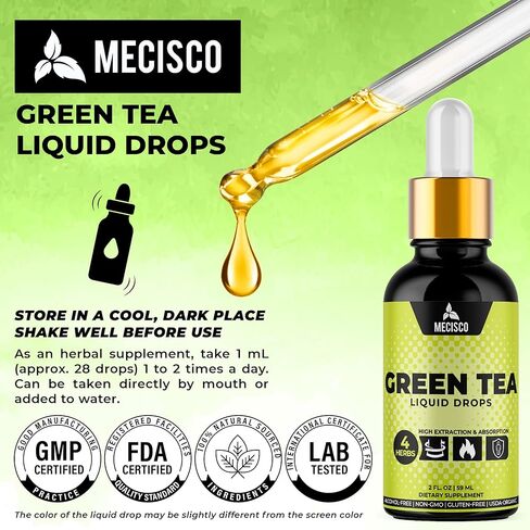 2 أونصة سائلة من مستخلص الشاي الأخضر العضوي - ممزوجة بالحلبة والزنجبيل والكركم - تدعم الصحة العامة وصحة المناعة والقلب للرجال والنساء - نباتي وغير معدل وراثيًا in Kuwait