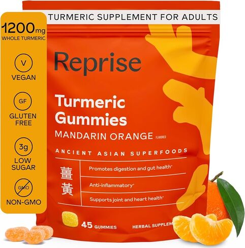 Turmeric Gummies for Inflammation | Turmeric Supplement Gummies | Turmeric Gummies for Women and for Men | | Natural Joint, Digestion, and Immune Support, Low-Sugar, Vegan, Citrus Flavor, 45 Count in Kuwait