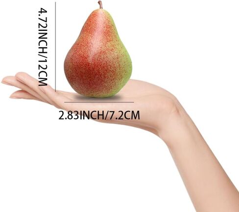 6 قطع من الفاكهة الاصطناعية الكمثرى المزيفة محاكاة واقعية للديكور الكمثرى ومهرجان الزفاف والمطبخ ونموذج ديكور للتصوير الفوتوغرافي (لون غروب الشمس) in Kuwait