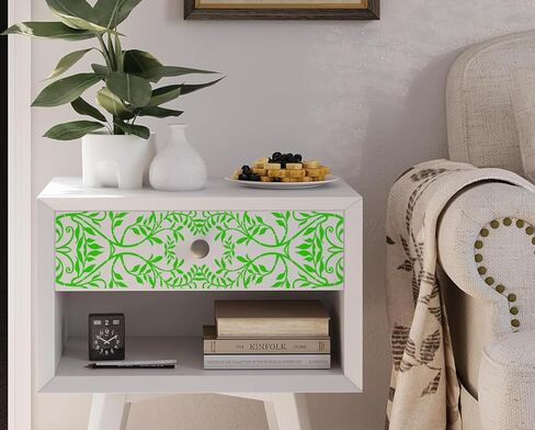 18 قطعة من استنسل الحدود قابلة لإعادة الاستخدام للرسم، قالب استنسل أوراق الشجر، استنسل تزيين الكيك للأثاث من القماش القماشي، بطاقة القصاصات الخشبية، صناعة يدوية فنية in Kuwait