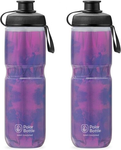 Polar Bottle 24 oz Sport Insulated Clean Cover Bottle 2-Pack Contender Charcoal in Saudi Arabia