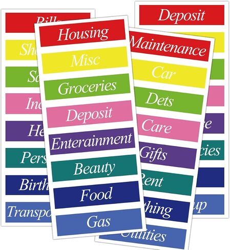 Top label Cash Envelope Stickers,Labels for Budget Planners,Binder Pockets Cash Budget Stickers in Saudi Arabia
