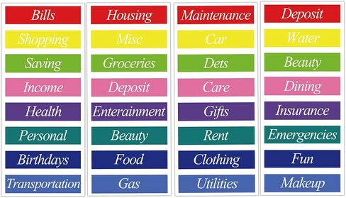 Top label Cash Envelope Stickers,Labels for Budget Planners,Binder Pockets Cash Budget Stickers in Saudi Arabia