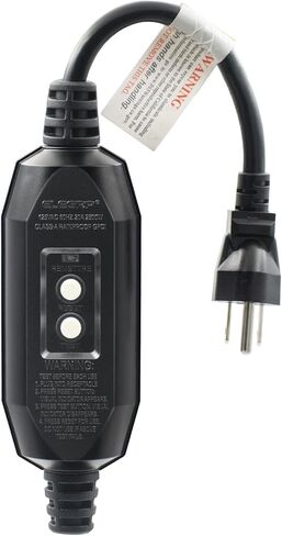 ELEGRP G1215CM G20CMR Patented Auto-Monitoring GFCI Replacement Plug Inline Assembly, Manual Reset 15 Amp Grounded 3 Wires 3-Prongs for Power Tools, Lawn Equipment etc, UL Listed, 1 Pack, Black in Kuwait