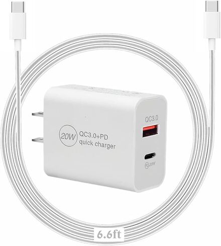 شاحن USB C بقدرة 20 وات PD لأجهزة Kindle وPaperwhite وSignature Edition وScribe وOasis eReader وكتلة شاحن حائط بمنفذ مزدوج مع كابل من النوع C متوافق مع Kobo Clara 2E وLibra 2 eBooks و6.6 قدم in Kuwait