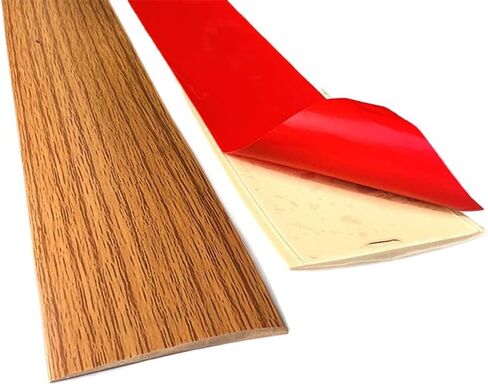 Self Adhesive Flat Floor Transition Strip, PVC Laminate Floor Strip Carpet Transition Strip Floor Threshold Divider Strips, Flooring Edge Trim (5CM/6.56FT, Yellow Oak, 1) in Saudi Arabia