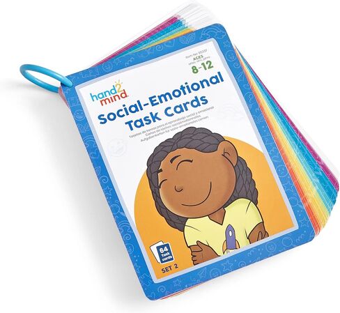 hand2mind Social Emotional Task Cards for Ages 3+, Social Emotional Learning Activities, Calm Down Corner, Play Therapy Toys for Counselors, SEL Games, Preschool Card Games, Feelings Flash Cards in Saudi Arabia